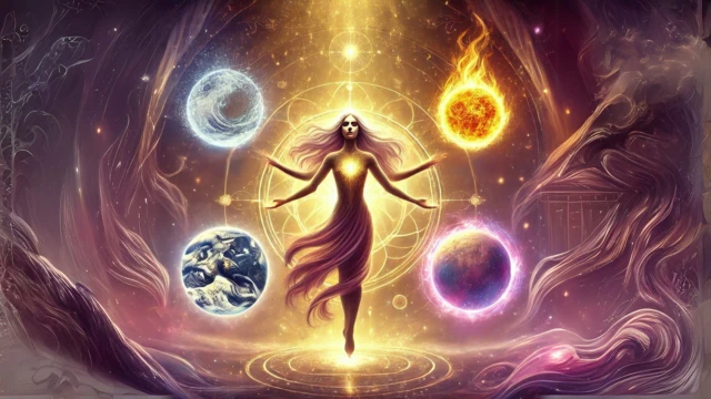 Frau in ihrer Stärke, Alle Elemente vereint, ElementarMagie-Welches Element bist du?