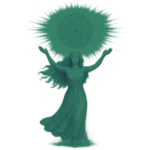 Frau tanzend in der JahreskreisMagie, symbolisiert die Erde, Rituale im Tanz der Elemente, Jahreskompass