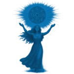 Frau tanzend in der JahreskreisMagie, symbolisiert das Wasser, Rituale im Tanz der Elemente, Jahreskompass